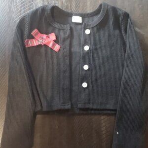 Girls Black Christmas Cardigan 4-5 years